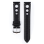 Hirsch Rally Artisan Perforated Watch Band Black White Stitching