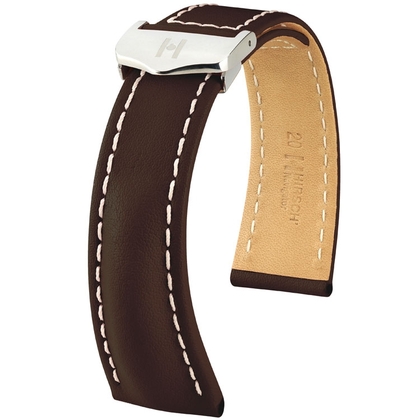 Hirsch Navigator Watch Strap for Breitling Folding Clasp Italian Calf Skin Brown