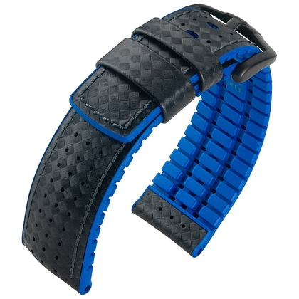 Hirsch Ayrton Performance Collection Black Leather /Ocean Blue Rubber