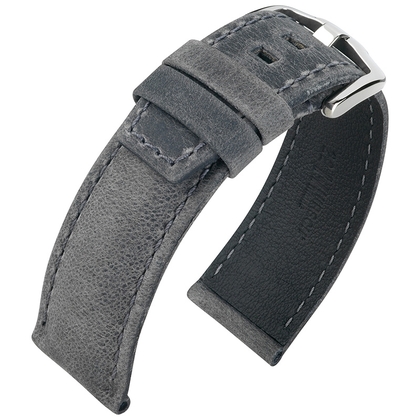 Hirsch Tritone Watch Strap for Panerai Kudu Antelope Skin Matte Gray