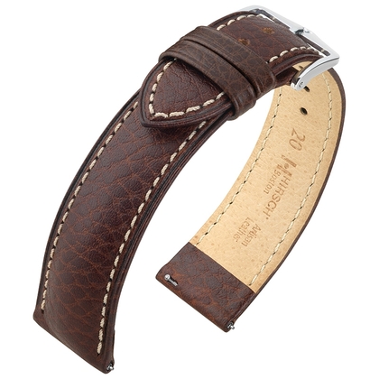 Hirsch Boston Watch Strap Buffalo Calf Brown