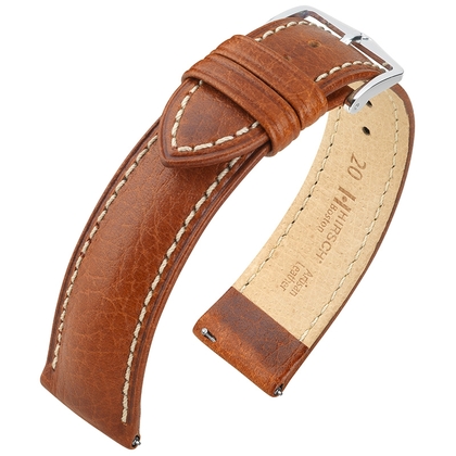 Hirsch Boston Watch Strap Buffalo Calf Cognac