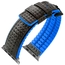 Apple Watch Strap Hirsch Ayrton Black Leather/Blue Rubber