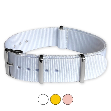 White NATO G10 Military Nylon Strap