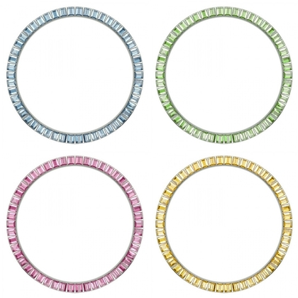 Marc Coblen / TW Steel 45mm SET 4X Bezel Stainless Steel Coloured Crystals