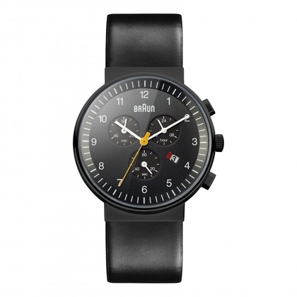 Braun BN0035BKBKG Watch Strap Black Leather