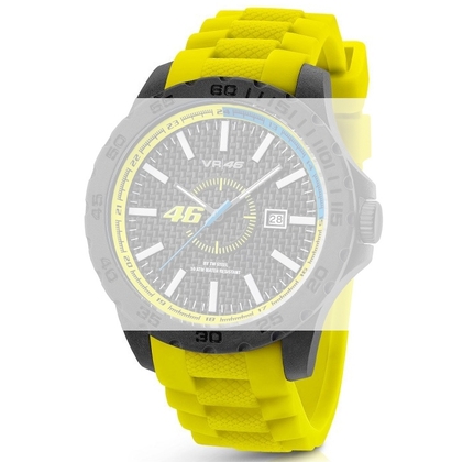 TW Steel VR2 Valentino Rossi VR|46 Watch Strap - Yellow Rubber 22mm