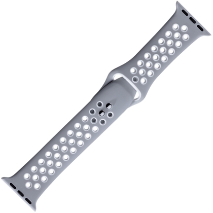 Apple Watch Sport Watch Strap Gray and White Silicone Rubber