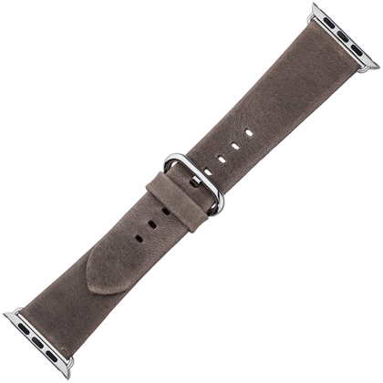 Apple Watch Strap Black Vintage Leather Taupe