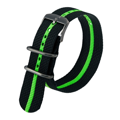 Luminox 3050, 3060, 3080, 3090, 3150, 3950 ZULU Strap Black Green Nylon 23mm - FN.3950.60