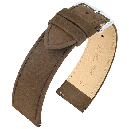 Hirsch Nubuck Watch Strap Leather Brown