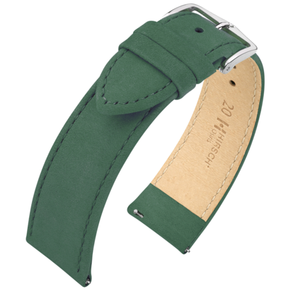 Hirsch Nubuck Watch Strap Leather Green - Limited Edition