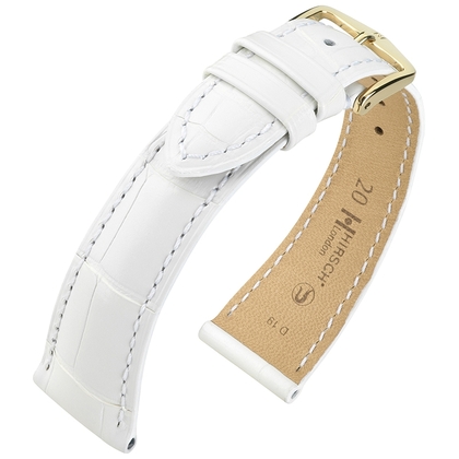 Hirsch London Watch Strap Alligator Skin Matte White