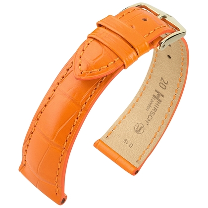 Hirsch London Watch Strap Alligator Skin Matte Orange