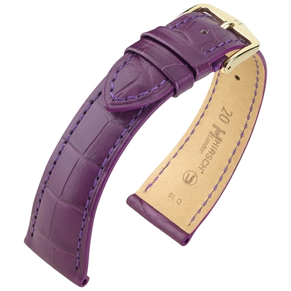 Hirsch London Watch Strap Alligator Skin Matte Violet