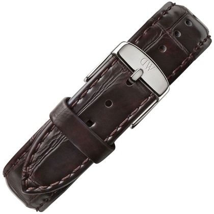 Daniel Wellington 19mm Dapper York Dark Brown Leather Watch Strap Stainless Steel Buckle