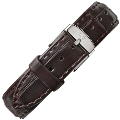Daniel Wellington 17mm Dapper York Dark Brown Leather Watch Strap Stainless Steel Buckle