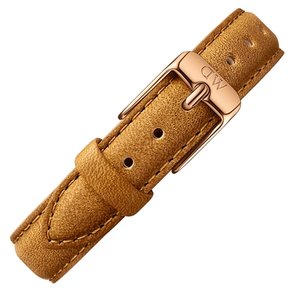 Daniel Wellington 12mm Petite Durham Brown Leather Watch Strap Rosegold Buckle