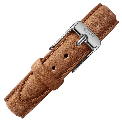 Daniel Wellington 12mm Petite Durham Brown Leather Watch Strap Stainless Steel Buckle