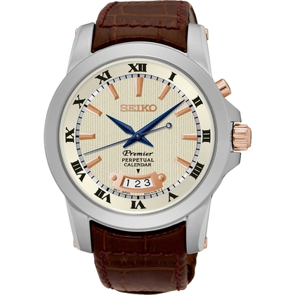 Seiko Premier Watch Strap SNQ150P1 Brown Leather