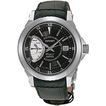 Seiko Premier Watch Strap SRG001 Black Leather