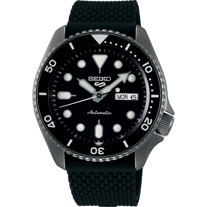 Seiko 5 Watch Strap SRPD65K2 Black Rubber 22mm