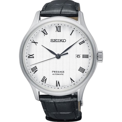 Seiko Presage Automatic Watch Strap SRPC83 Black Leather