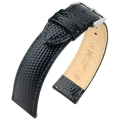 Hirsch Rainbow Watch Band Lizardgrain Black