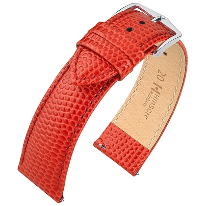 Hirsch Rainbow Watch Band Lizardgrain Red