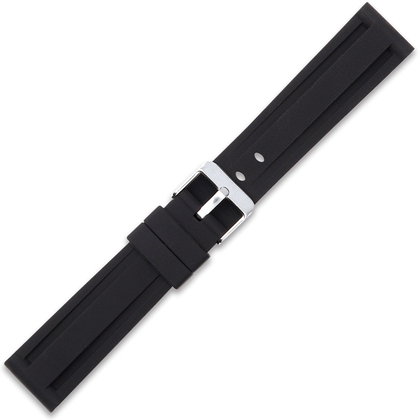 Silicone Rubber Watch Strap Panerai Style Black