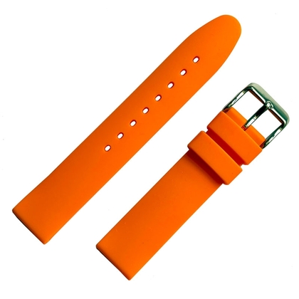 Orange Rubber Watch Strap Smooth 18mm