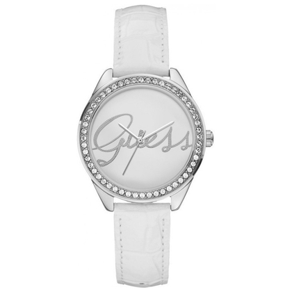 Guess Watch Band W0229L1 White Leather Croco Embossed