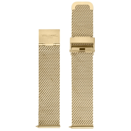 William L. Watch Band Mesh Gold Woven Steel 20mm