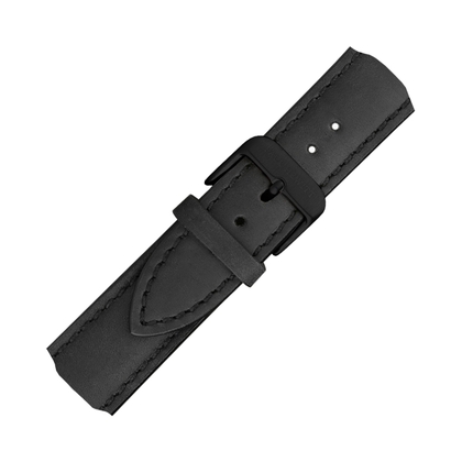 Paul Hewitt Leather Watch Strap Black with Black Buckle 20mm