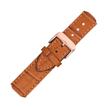 Paul Hewitt Leather Watch Strap Croco Light Brown with Rosegold Steel Buckle 20mm