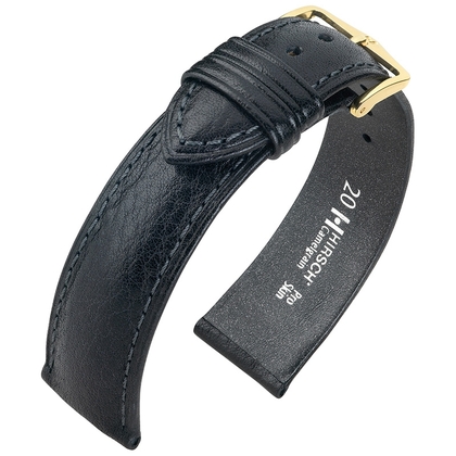 OPEN END: Hirsch Camelgrain Watch Band Pro Skin Allergy Free Black