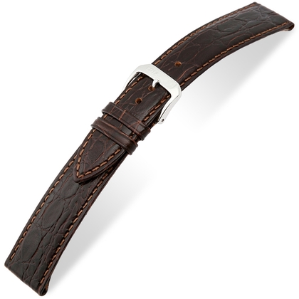 Happel Bahia Crocograin Watch Strap Brown