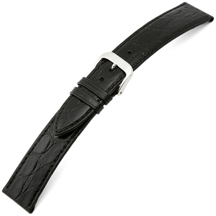 Happel Bahia Crocograin Watch Strap Black