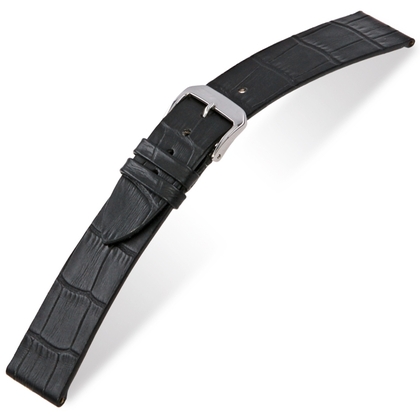 Happel Charleston Alligatorgrain Watch Strap Black