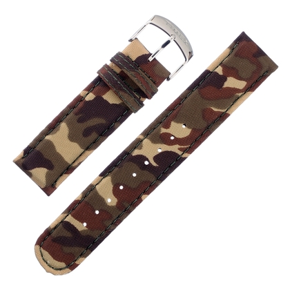 Camouflage Desert Nylon on Leather Watch Strap Timex T2P292 - 20mm