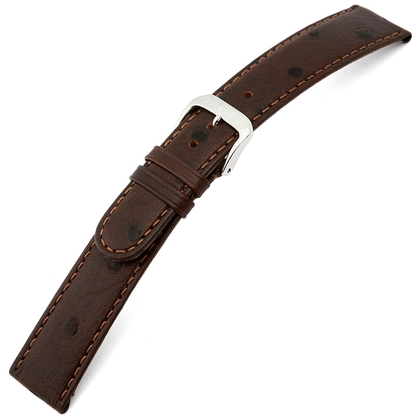 Happel Dundee Ostrich Watch Strap Cowhide Brown