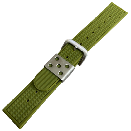 Waffle Strap Rubber Watch Strap Green