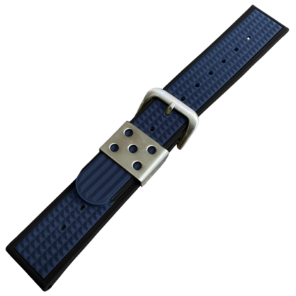 Waffle Strap Rubber Watch Strap Black Blue