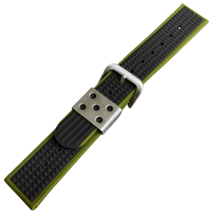 Waffle Strap Rubber Watch Strap Green Black