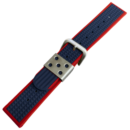 Waffle Strap Rubber Watch Strap Red Blue