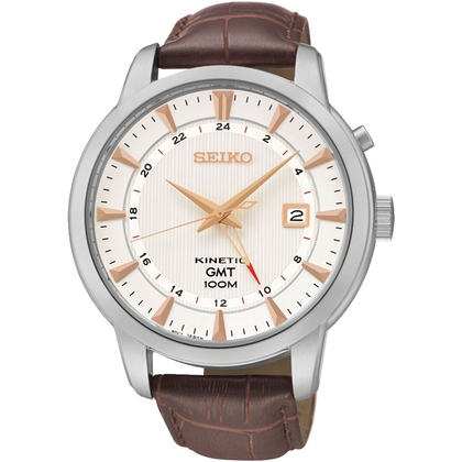 Seiko Kinetic Watch Strap SUN053 Brown Leather 20mm