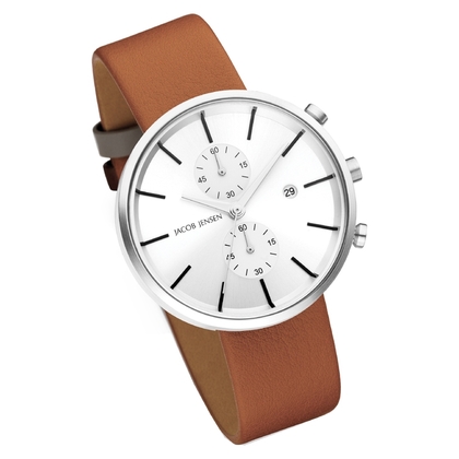 Jacob Jensen Watch Strap Linear 622 Cognac Leather 20mm