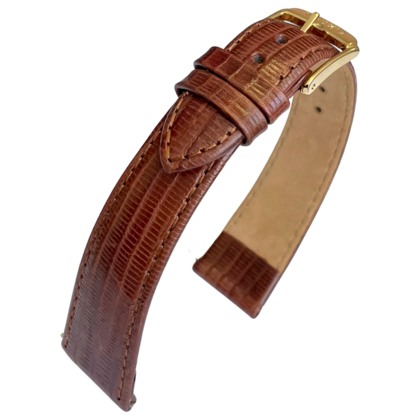 Seiko Watch Strap Lizard Grain Calf Skin Brown 18mm