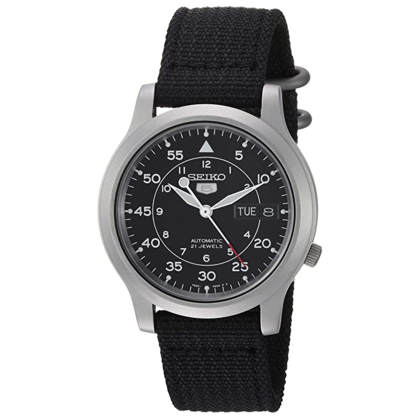 Seiko 5 Watch Strap SNK809 Black Canvas 18mm