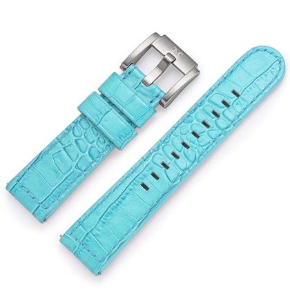 Marc Coblen / TW Steel Watch Strap Turquoise Leather Alligator 22mm